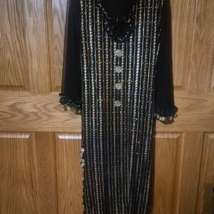 Elegant Black and Gold Women's Dress